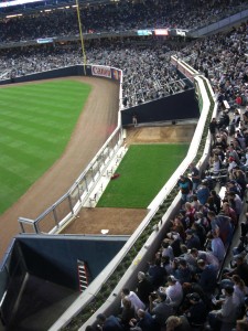A view from above the visitors bullpen